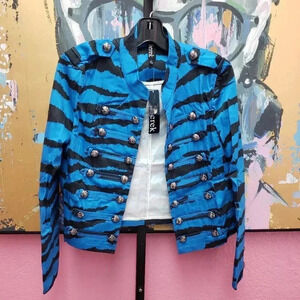 NWT Berek Blue Captain Zebra Jacket